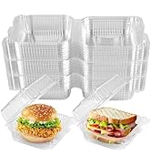 NPLUX 25 Pack Clear Thickening Plastic Hinged Take Out Containers Disposable Clamshell Food Cake ...