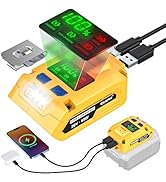 Battery Charger Compatible with DeWALT 20V Battery: Ecarke Power Satation with USB Wall Charging ...