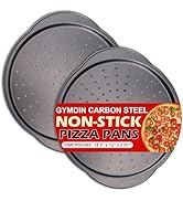 Gymdin Pizza Pan for Oven - 13" Round Pizza Pans with Holes(2 Pack), Non-stick Carbon Steel Pizza...