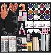 LIONVISON Practice Hand for Acrylic Nails,Flexible Nail Practice Hands Fingers with Acrylic Nail ...