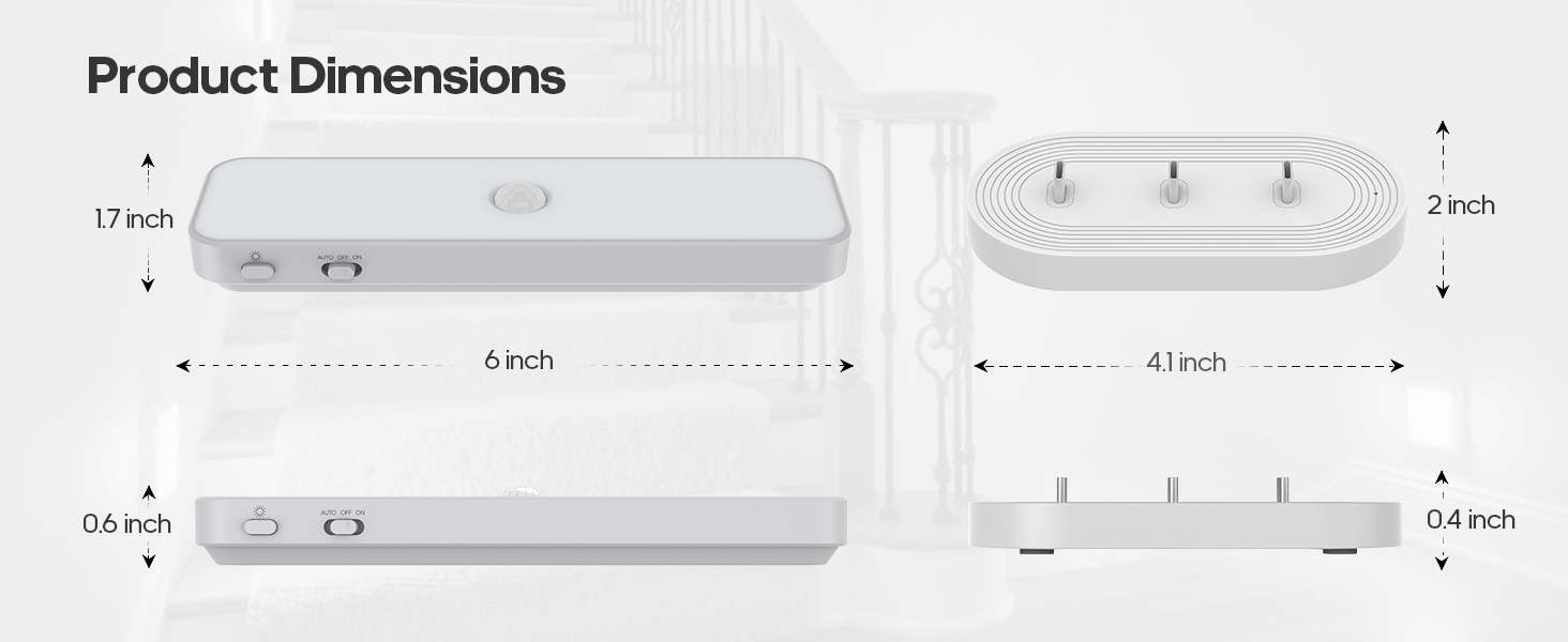 Product Size, Compact Under Cabinet Light