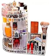UShioart Large Capacity Rotating Acrylic Cosmetic Storage,360 Degree Makeup Organizer Adjustable ...