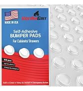 Pack of 100 Cabinet Door Bumpers - 1/2” Diameter Clear Adhesive Pads for Drawers, Glass Tops, Cut...