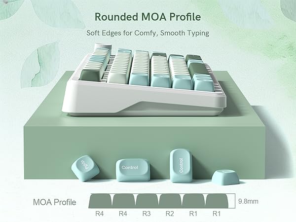 rounded MOA profile keycap set with soft, curved edges