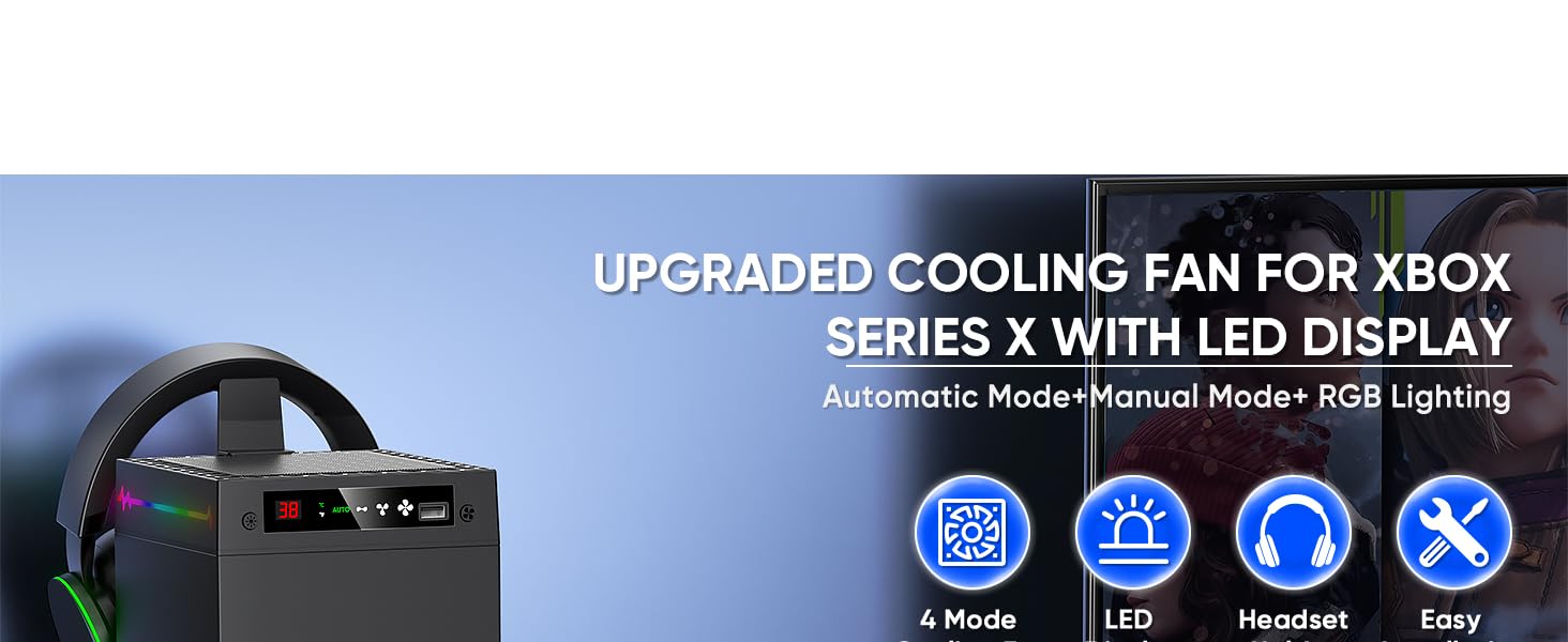 LED display cooling fan for XBOX Series X