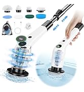 Electric Spin Scrubber, Cordless Shower Scrubber with 8 Scrub Brush, 2 Speed with Adjustable Exte...