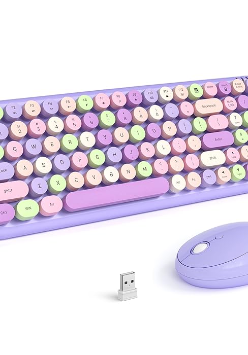 Purple keyboard mouse
