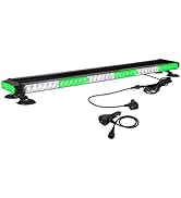 WOWTOU Rooftop Safety Flashing 80 LED Green White Emergency Strobe Light Bar for Vehicles Trucks,...