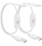 RGBZONE 2Pcs 6.6FT 5V USB Type C Switch Extension Cable, USB A to Type C Male Power USB Charging ...