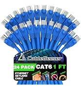 CableGeeker Cat 6 Patch Cables 1 ft (24-Pack) - Cat 6 Ethernet Cable, Snagless RJ45, Cat 5e Cat6 ...
