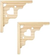 Mcredy 2 PCS Decorative Shelf Brackets 7.09 Inch Wooden Shelf Brackets with Screws Heart Triangle...