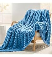 SUPRYNEX Blue Fleece Throw Blanket for Couch, Super Soft Cozy Blanket for Home Decor, Perfect Coz...