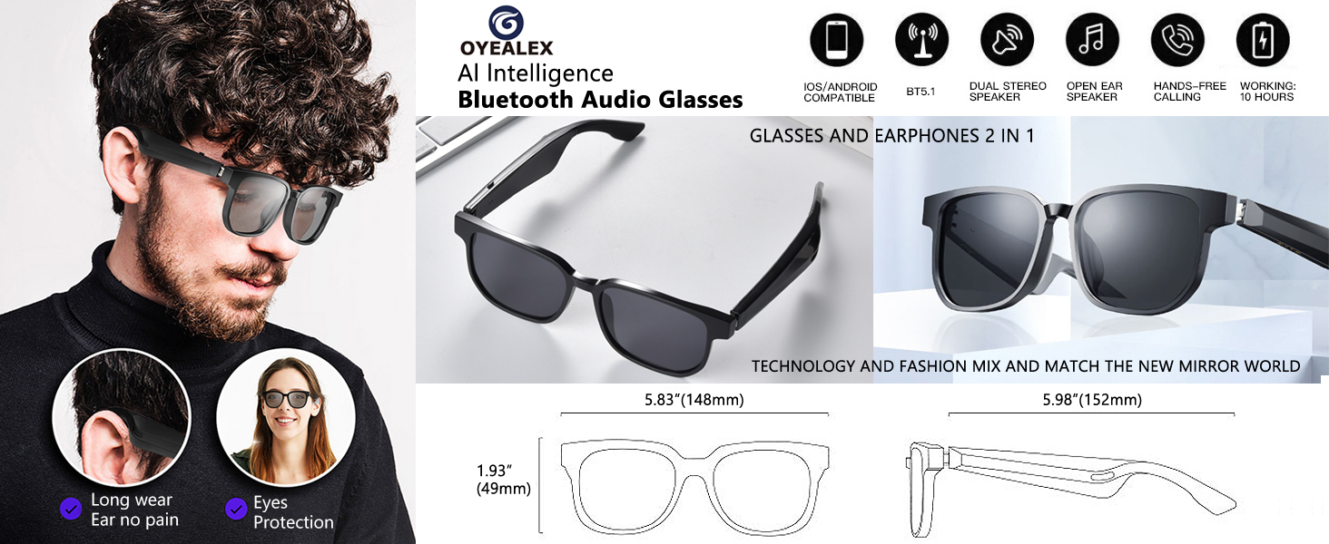 Al intelligenceBluetooth Audio Glasses