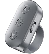 Phone Camera Ring Remote Control with Zoom in/Out, Rechargeable Shutter with Front/Rear Camera Sw...