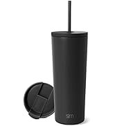 Simple Modern Insulated Tumbler with Lid and Straw | Iced Coffee Cup Reusable Stainless Steel Wat...