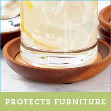 kamenstein acacia wood stackable coasters