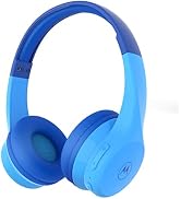 Motorola kids wireless bluetooth blue pink over ear headphones with mic for small ears lightweight