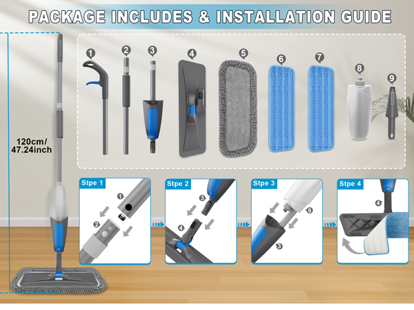 Easy to use spray mop