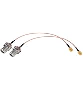 2PCS Lora SMA Male to N Female Bulkhead Connector With Waterproof O-Ring,7.8Inch RG316 Cable N to...