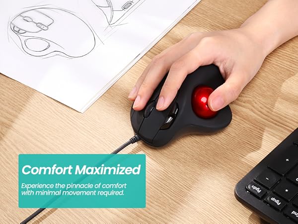 trackball mouse track ball thumb wired roller rollermouse rollerball ergonomic stationary