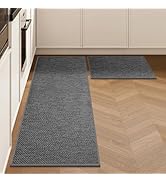 LEKEEPGO Kitchen Mats for Floor 17"x29"+17"x59", 2 PCS Kitchen Rugs, Kitchen Runner Rugs Non Skid...
