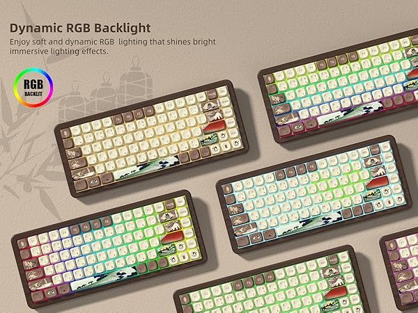 75% Wireless Mechanical Keyboard with QMK/VIA, WD75 V2 Retro Creamy Gaming Keyboard