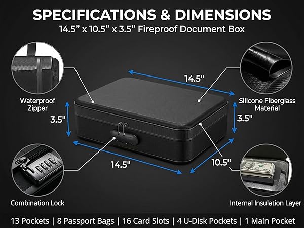 portable file organizer for important documents and passports