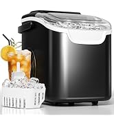 Antarctic Star Countertop Ice Maker Machine with Handle, 8 Cubes Ready in 6 Mins, 26.5lbs/24Hrs, ...