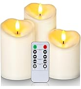 Homemory Outdoor Waterproof Flameless Candles, LED Candle with Remote and Timer, Battery Operated...