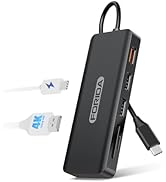 USB C Hub, 7 Ports USB C MultiPort Adapter for MacBook Pro/Air, Type C to HDMI Dongle with 4K HDM...