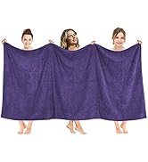 American Soft Linen Oversized Bath Sheet 40x80, Jumbo Large Bath Towels for Bathroom, 100% Ringsp...