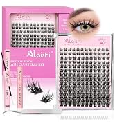 Lash Clusters Kit, DIY 3D Cluster Eyelash Extensions 10-18mm, 30D+40D+50D, 168pcs Fluffy D Curl N...