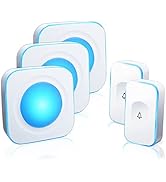 Wireless Doorbells for Home Flashing Light Doorbell with 2 Buttons &amp; 3 Receivers Hearing Impaired...