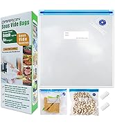 Daarcin Sous Vide Bags 20pcs 8.3x8.7in/21x22cm BPA Free Reusable Vacuum Sealer Bags Keep Food Fresh