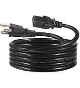 6FT Computer Monitor Replacement Power Cord -Black Long Standard PC Replace AC 3 Prong Power Supp...