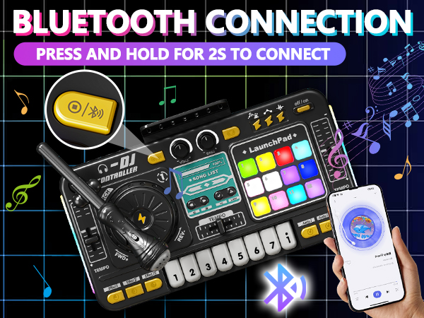 DJ mixer dj table dj controller with bluetooth and light for kids toys 2 3 4 5 6 7 year old boy girl