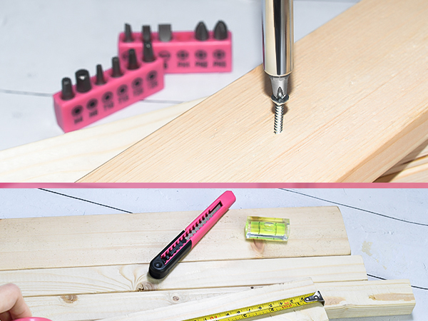 25 piece pink household tool kit