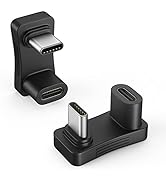 MoKo 180 Degree Angle USB C Adapter 2 Pack, U Shape USB-C Male to USB-C Female Adapter Connector ...