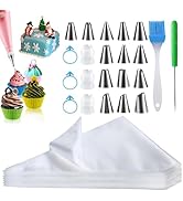 firstake Piping Bags and Tips Set - 100pcs Disposable Piping Bags, 12 Inch Icing Bags, Thickened ...