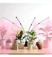 H HNMA HN Full Spectrum 4 Heads LED Plant Grow Light with Flexible Gooseneck, 3/9/12H 3 Modes 10 ...