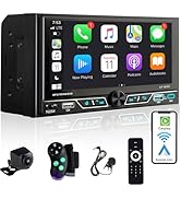 Alondy Double Din Car Stereo Compatible with [Wireless] Apple CarPlay/Android Auto 6.8 Inch Touch...