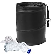 Homelove Collapsible Pop Up PU Leather Trash Can, Portable Leak-Proof Waterproof Car Trash Bin, M...