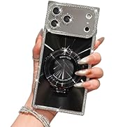 Losin Compatible with iPhone 17 Pro Max Laser Edge Diamond Phone Case with Kickstand [Compatible ...