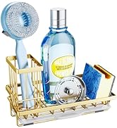 SWTYMIKI Sink Caddy Kitchen Sink Organizer with Detachable Brush Holder, Stainless Steel Sink Spo...