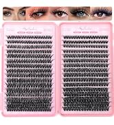 Lash Clusters Kit, 640 Pcs Eyelashes Clusters Extensions Kit 9-16mm Individual Lashes D Curl Fluf...
