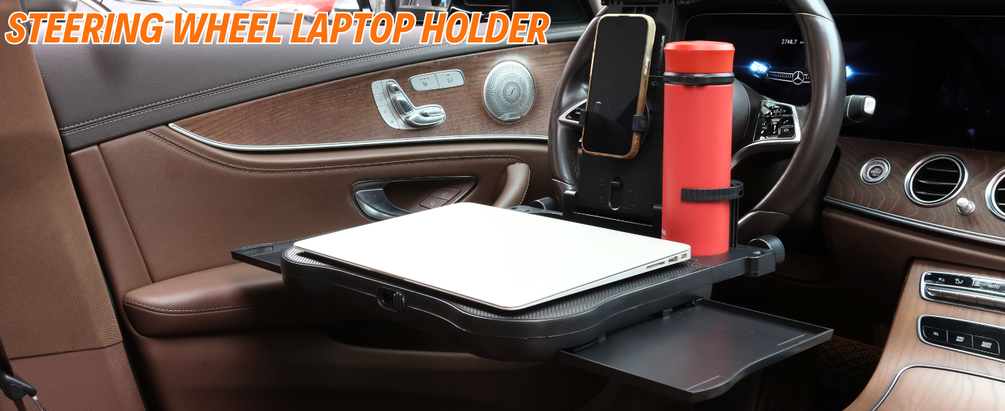 steering wheel laptop holder