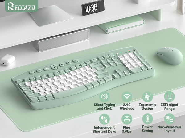ergonomic keyboard and mouse wireless 1