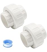 HayEastdor 2PCS 1-1/2 Inch PVC Union Coupling Pipe Fittings with EPDM O-Ring Socket to Socket 1.5...