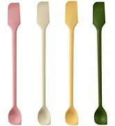 Yoku Made Long Dual-end Silicone Spatula, Stirring Spoon, Thin Curved End for Scraping, Slim Spoo...