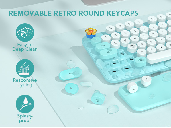 REMOVABLE RETRO ROUND KEYCAPS